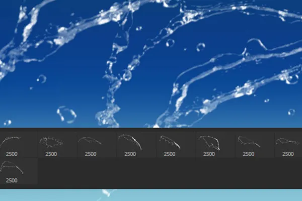 Pinsel-Set Wasserbilder, Wasserspritzer, Wassertropfen: Brushes für Photoshop, GIMP & Co 12