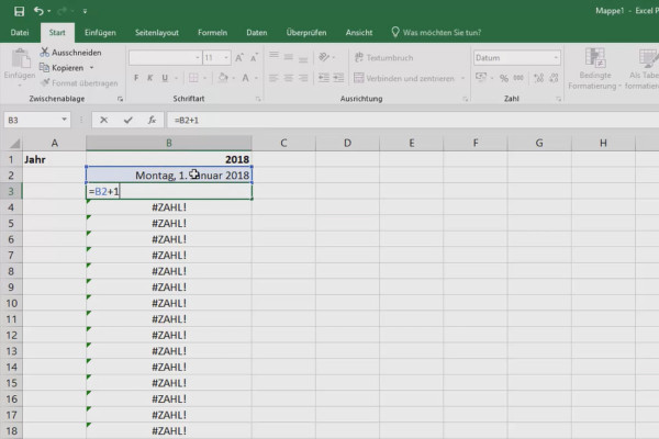 Excel training for more efficiency in the office: Calendar, organization chart & Co - 3.1 Flexible annual calendar