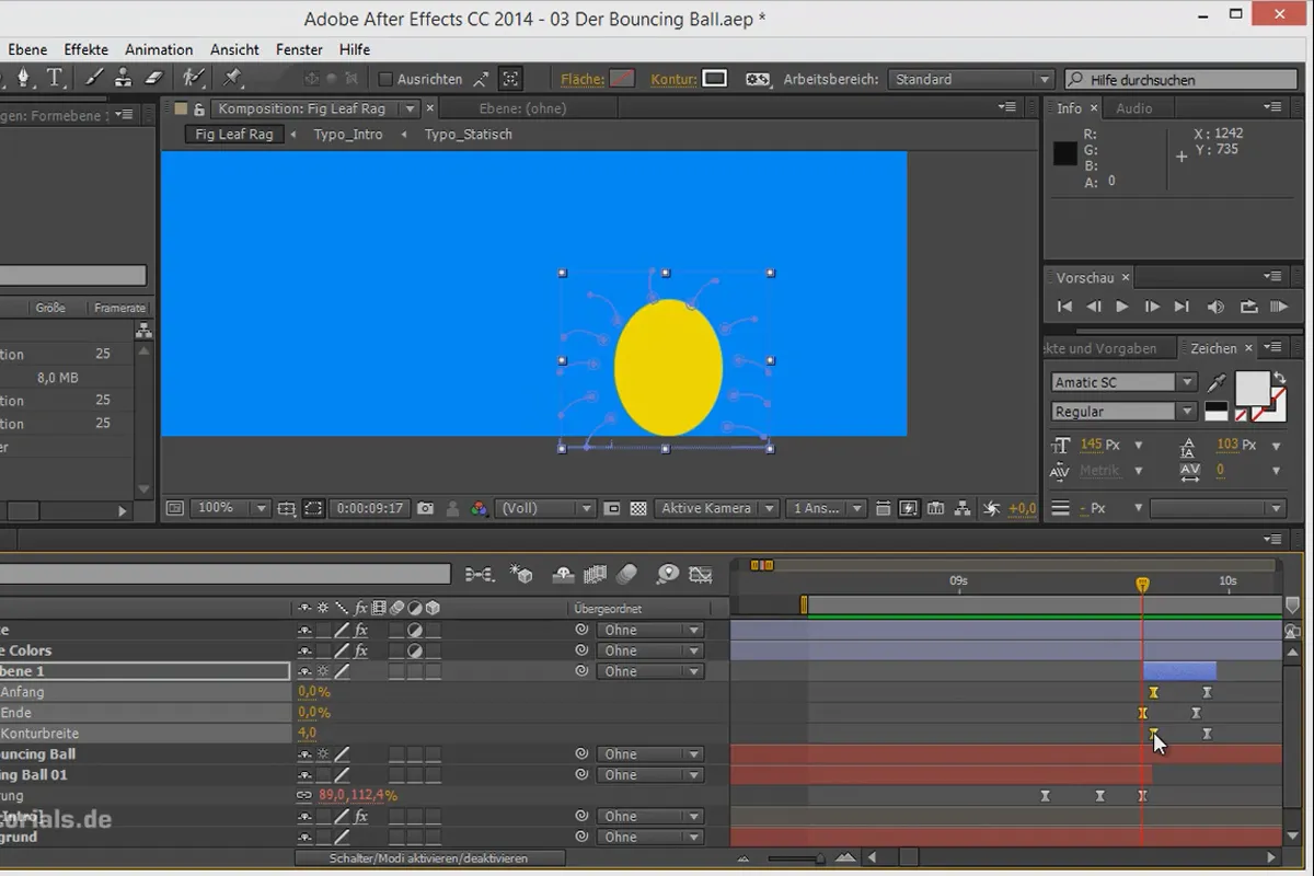 Animation leicht gemacht: Bouncing Ball - zerplatzen