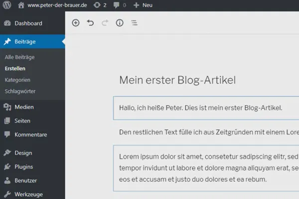 Dein eigener Blog – erfolgreich bloggen von Anfang an: 3.1 | Den ersten Blog-Artikel veröffentlichen