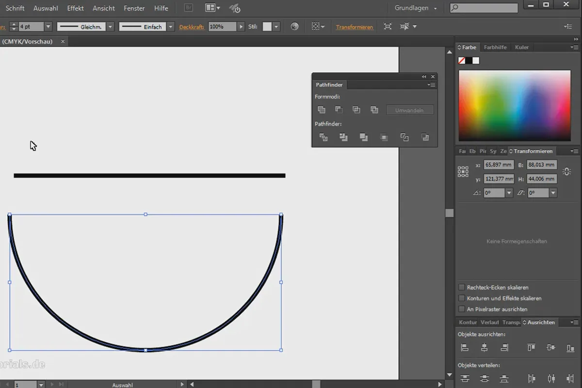 Tipps & Tricks zu Adobe Illustrator: Einen nicht geschlossenen Halbkreis erstellen