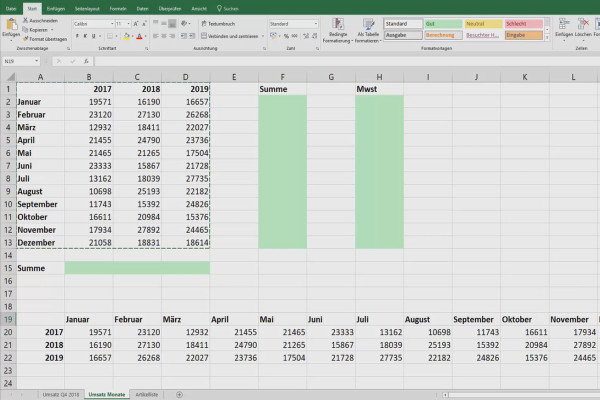Excel tutorial: Pivot, charts and table design for clear data presentation - 2.11 Swapping columns and rows