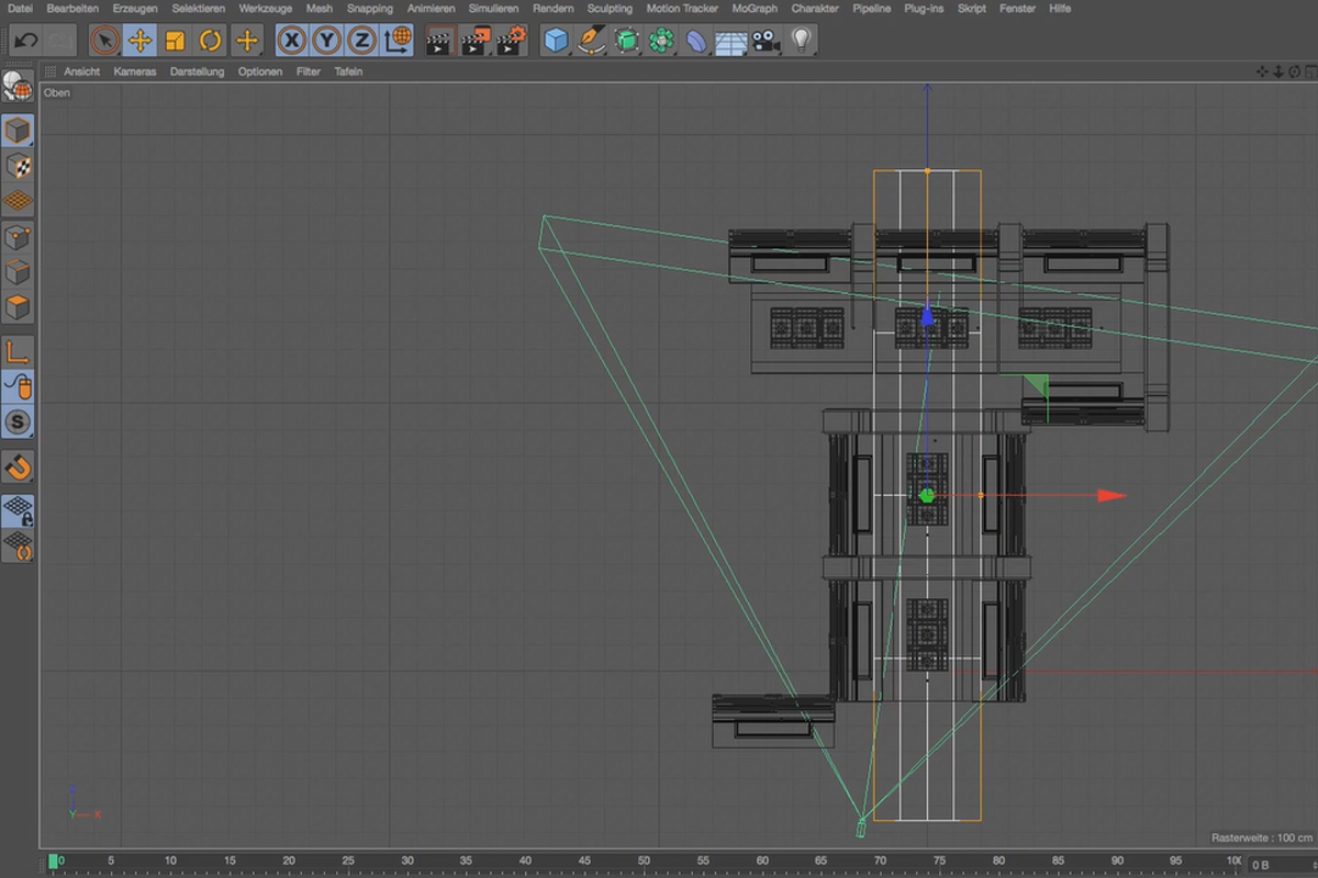 Praktik i Cinema 4D - Modellering och ljussättning av en rymdstation: 12 timmar.