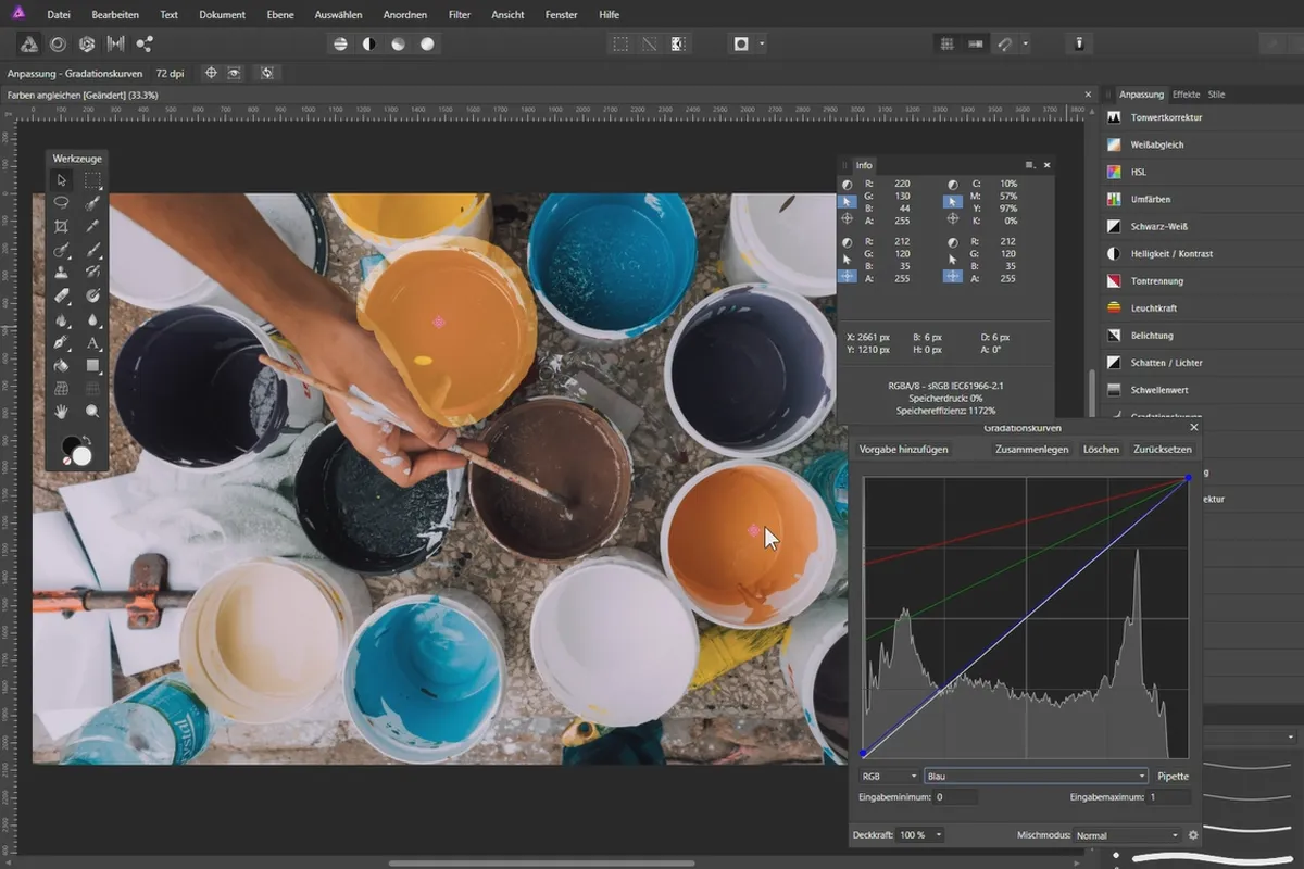 Fotos verbessern in Affinity Photo: 12 | Farben ändern oder angleichen