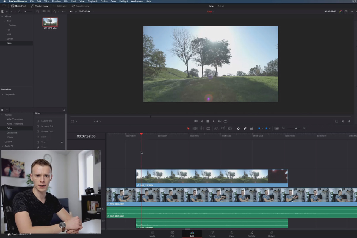 DaVinci Resolve-tutorial: 3.3 | Infoga klipp