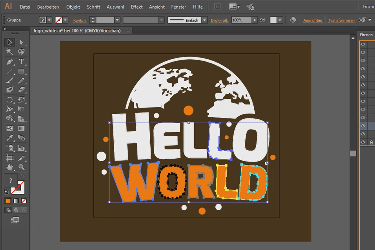 3D-projekt i After Effects: Förberedelse av logotypen i Illustrator
