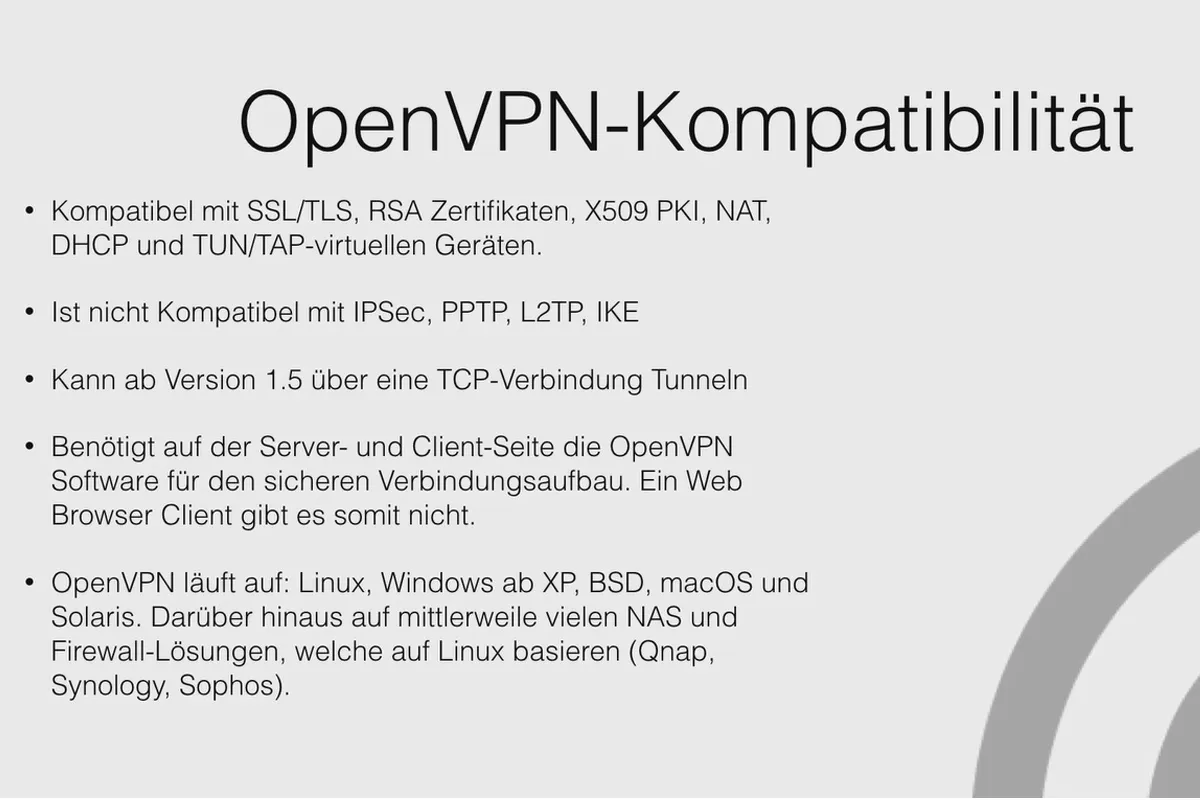 OpenVPN verstehen und einrichten – sicher im Netzwerk: 2.10 OpenVPN-Kompatibilität