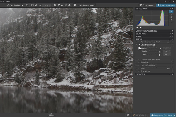 DxO PhotoLab-Tutorial: 2.1 | Paletler genel
