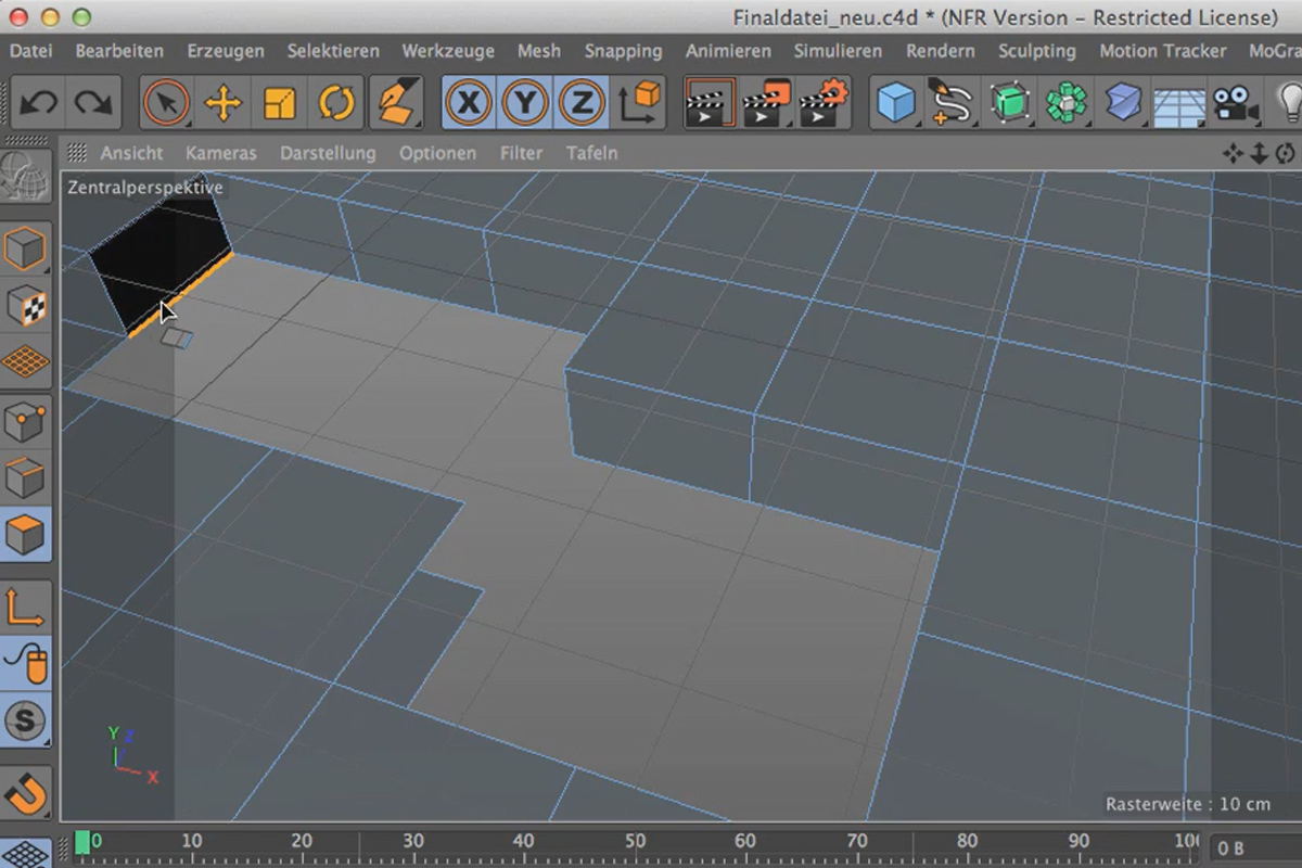 Cinema 4D kohtaa Photoshopin: I - 2.04. Kohtauksen mallintaminen: Alkuperäisen pohjan luominen