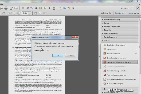 Schwärzen und bereinigen von PDF-Dateien mit Acrobat