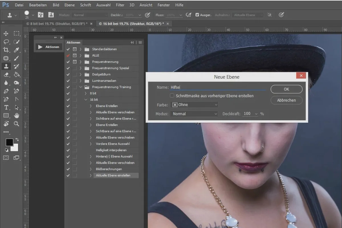 Frequenztrennung in Photoshop – 12 Aufnahme 16 Bit