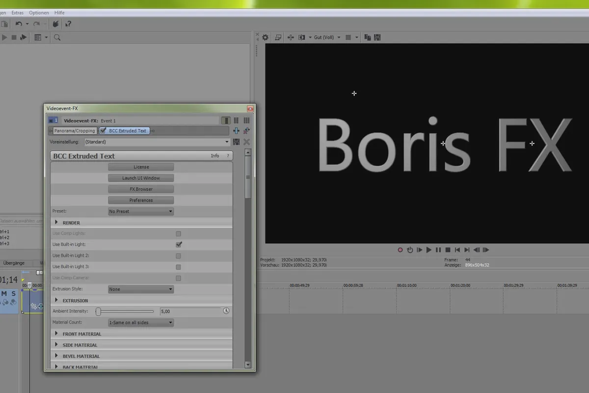 VEGAS Pro 14 - BCC FX 3D 객체