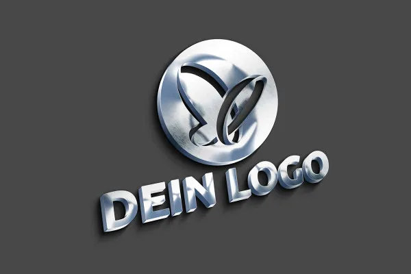 Photoshop-Mockup-skabelon til logoer: iøjenfaldende 3D-element