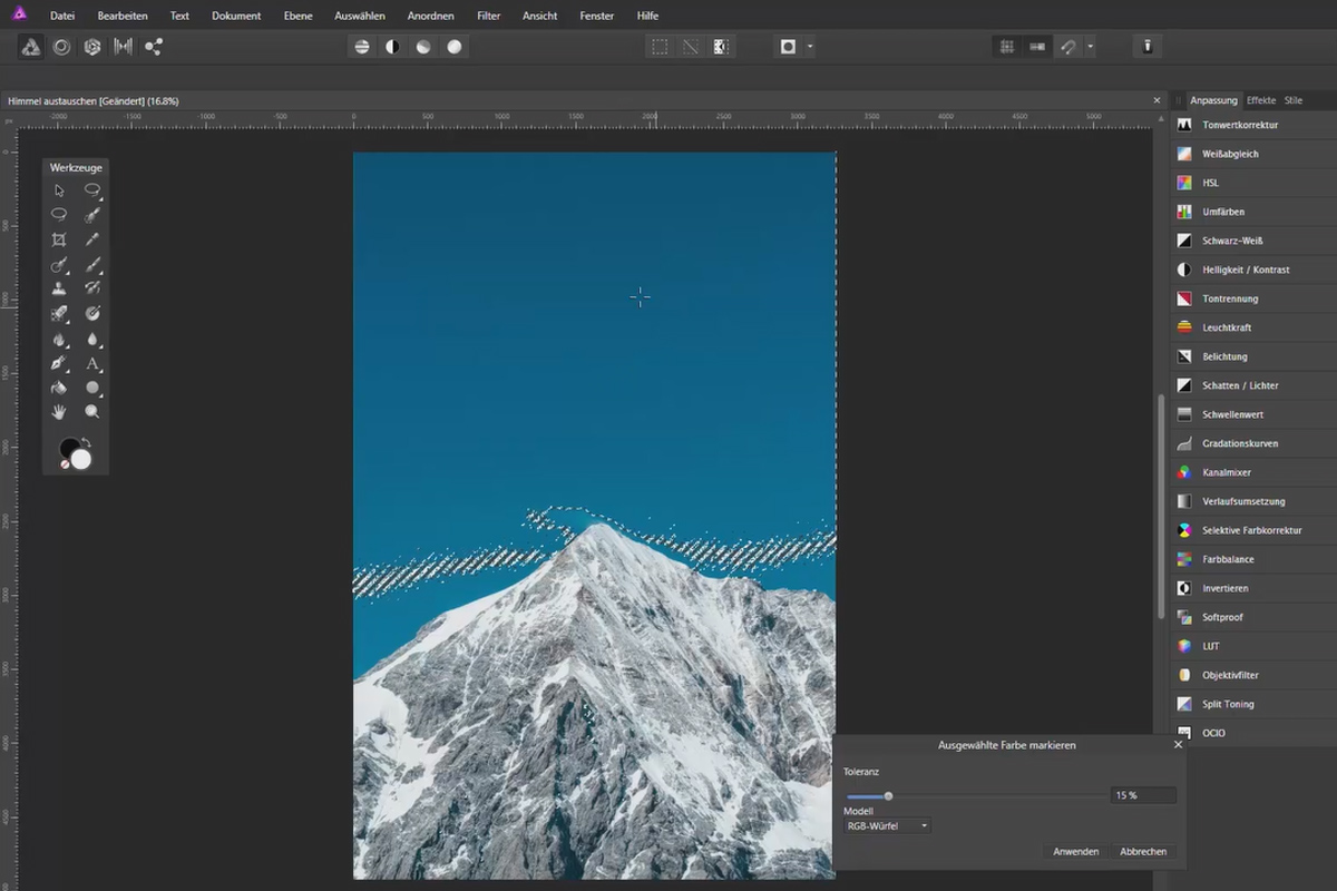 Frigjøre med Affinity Photo: 13 | Fritstille og bytte ut himmelen