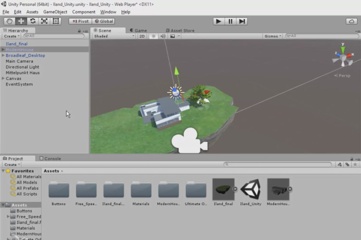 Vistas de arquitectura en 360° con Unity y Cinema 4D - Crea 13 botones para el árbol