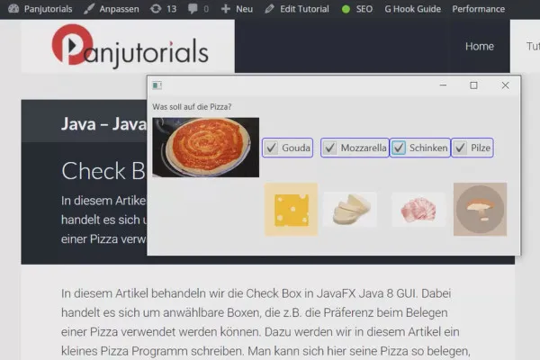 JavaFX for GUI-utvikling - 13 avmerkingsbokser