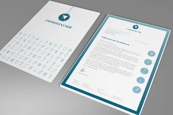 Briefpapier-ontwerp voor tandtechniek/-geneeskunde