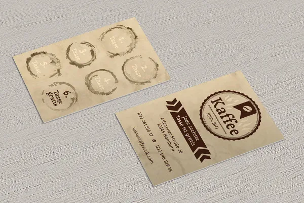 Šablony pro rezervační a razítkové karty pro restauraci, kavárnu - Verze 1
