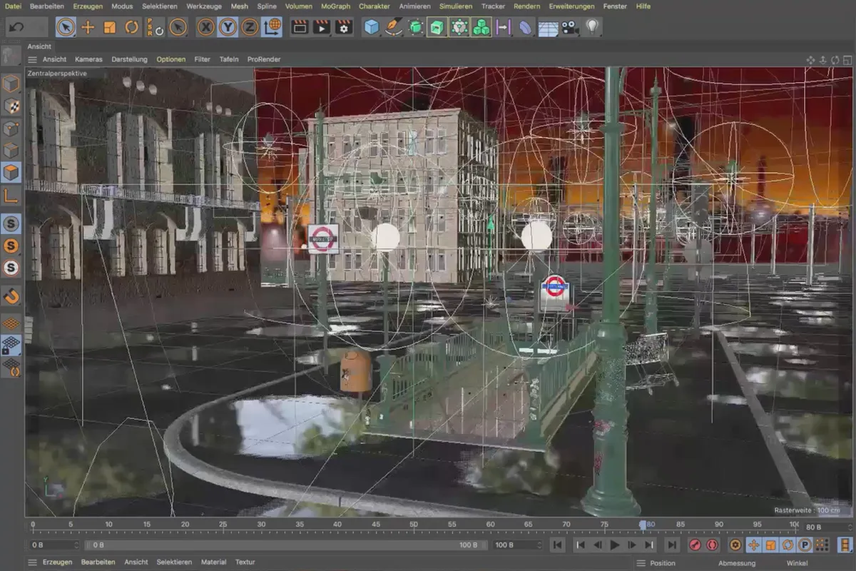 Cinema 4D-Tutorial "Underground": 3.5 연결