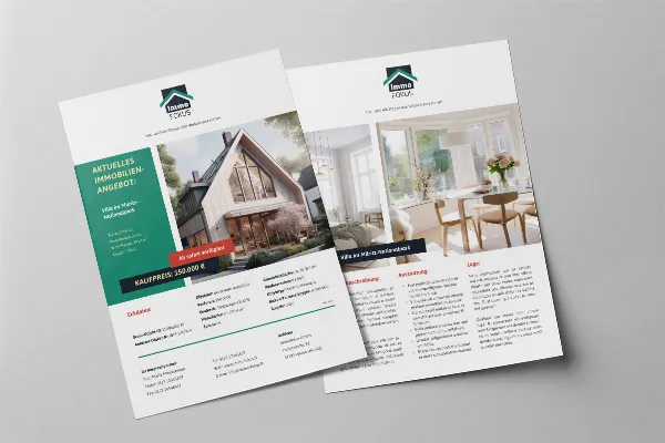 Exposé templates for real estate, houses and apartments - Template 1