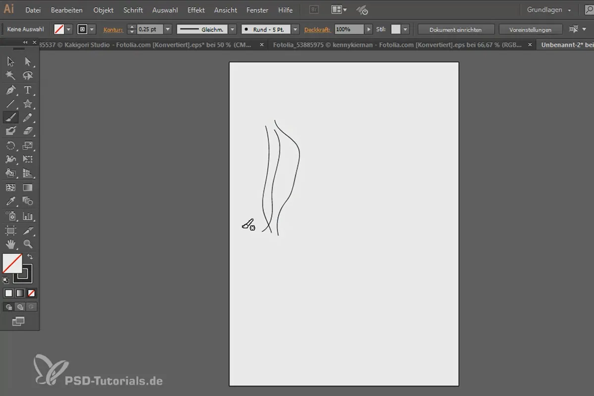Malować włosy w programie Illustrator