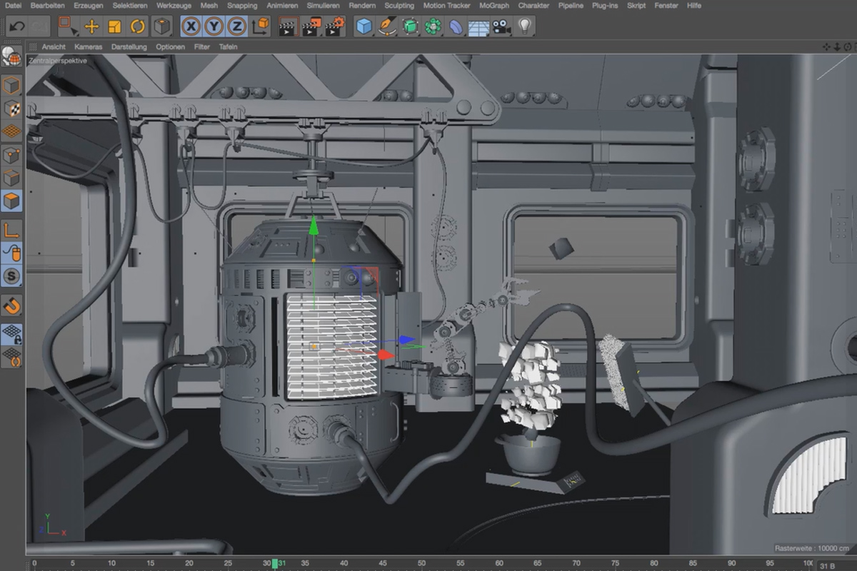 Praktik i Cinema 4D - Modellering och belysning av en rymdstation: 13-lagersprincipen