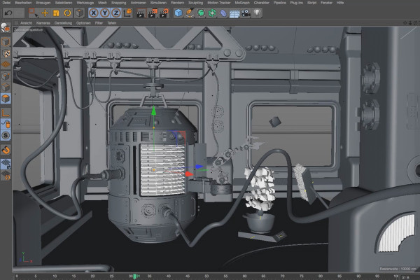 Práctica en Cinema 4D - Modelado e iluminación de una estación espacial: principio de las 13 capas