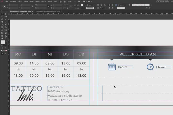 InDesign lernen – Tutorial für Einsteiger: 2.8 Linienwerkzeug und Verlaufsfelder anlegen