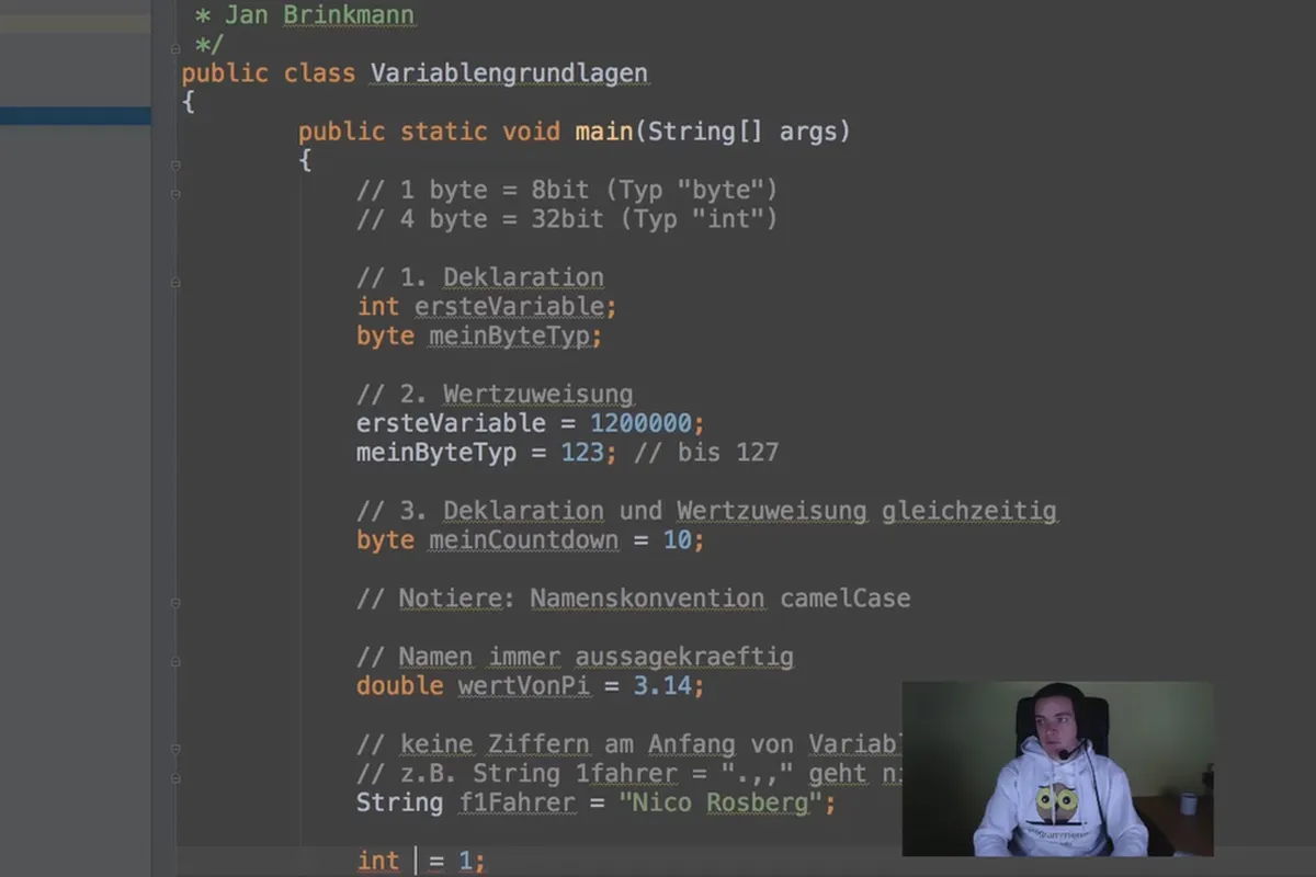 Java für Einsteiger – 4.2 Variablen verwenden (Teil 2)