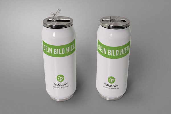 Mockup: Kaksi hoikkaa termospulloa