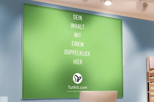 Mockup für ein großflächiges Plakat an der Wand eines Geschäfts