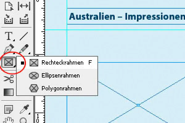 "InDesign" vietoje esančių rėmelių įrankiai