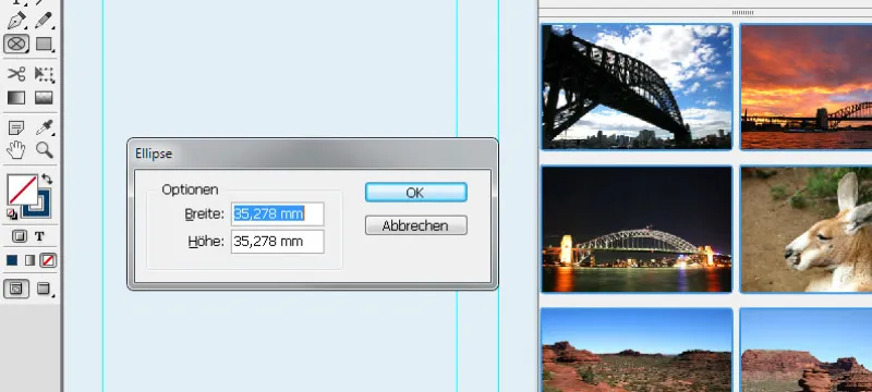 "InDesign" vietoje esančių rėmelių įrankiai