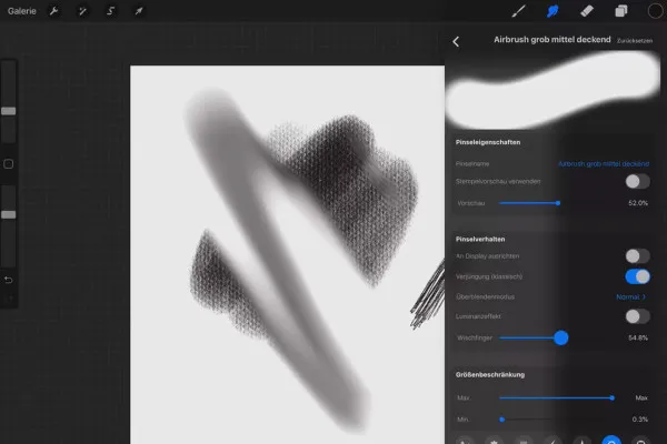 Procreate-Tutorial – Grundlagen zum digitalen Zeichnen auf dem iPad: 2.4 | Wischfinger und Radiergummi