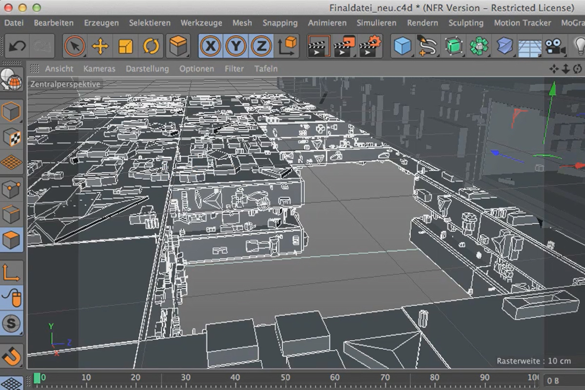 Cinema 4D kohtaa Photoshopin: I - 2.05. Kohtausmallin luominen: Lisää jaottelu lisää Greebleja