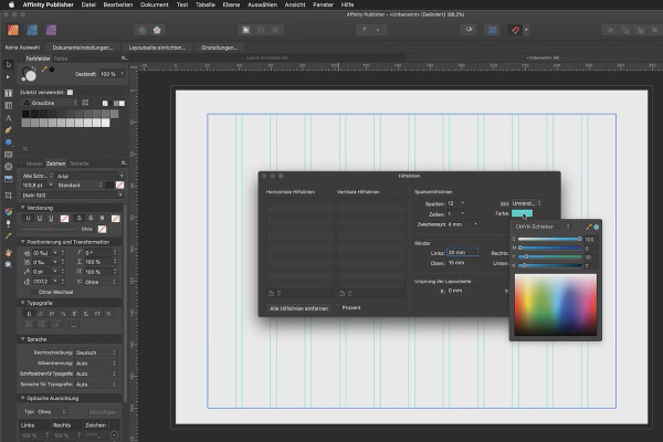 Affinity Publisher Basistutorial: 13 | Baslijngraster, raster en kolommen