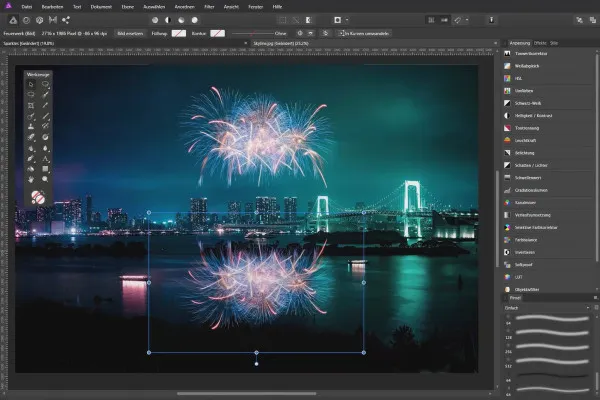 Freistellen mit Affinity Photo: 14 | Lichter, Wasserpritzer und Rauch freistellen