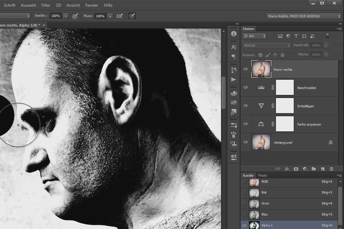 Photoshop-kompositointi - Shakkipeli - Osa 02: Kuvan oikea henkilö yksilöidään ja valmistellaan