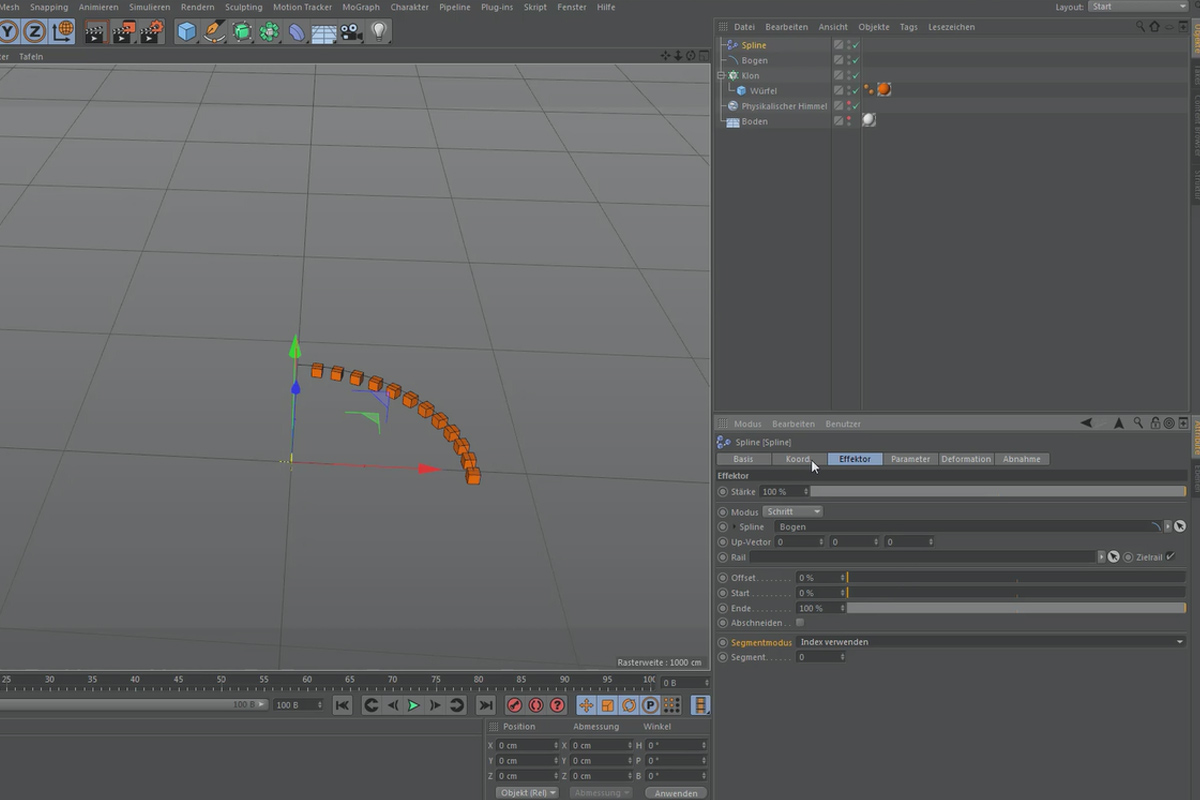 Cinema 4D MoGraph for begyndere - 2.10 Effectorer: Spline
