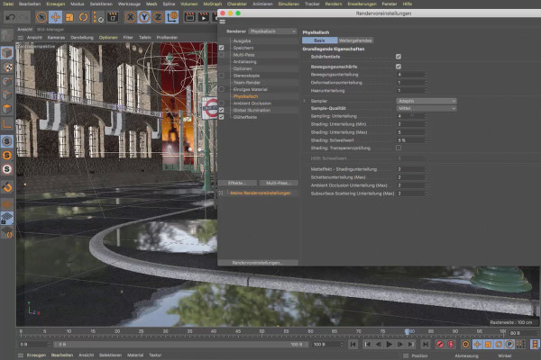 Cinema 4D-vejledning "Underground": 3.7 Kamera Rendern
