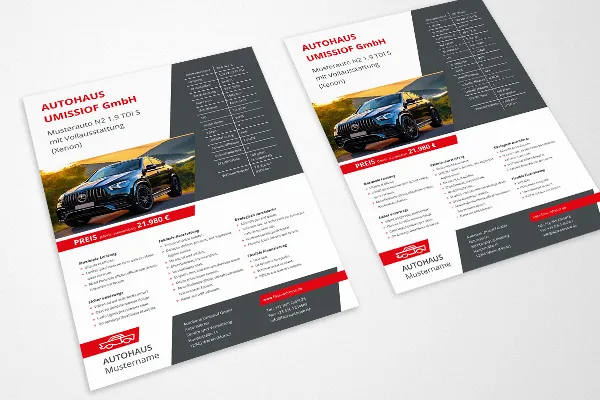 Design-Vorlagen für Auto-Exposés – Version 1