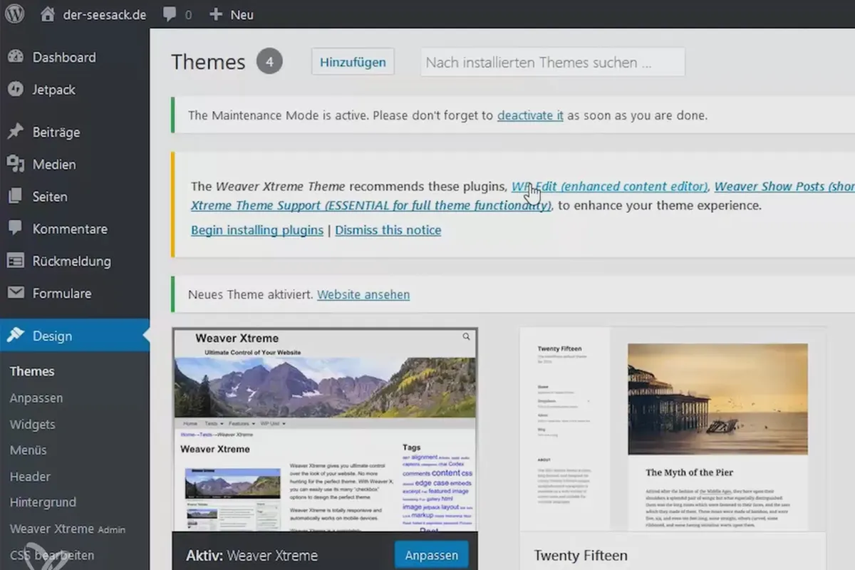 WordPress verstehen und einsetzen: 2.1 Das Theme installieren