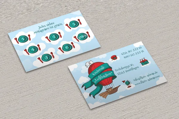 Plantillas para tarjetas de citas y tarjetas perforadas para restaurantes, cafeterías - Versión 2