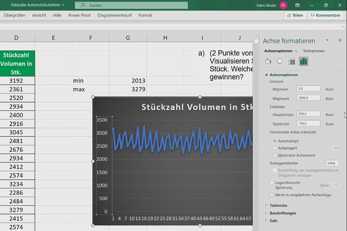 Statistics with Excel: 3.2 Visualization of the time series in Excel