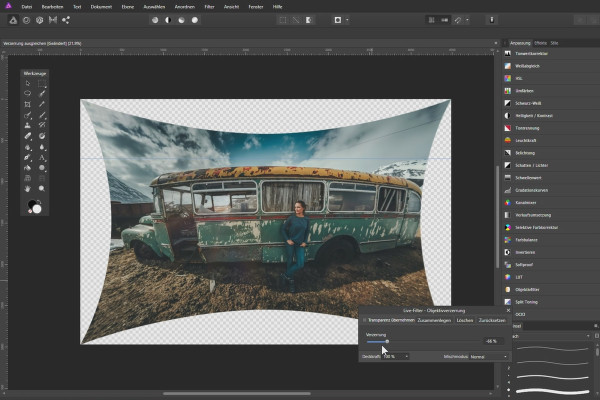 Mejorar fotos en Affinity Photo: 14 | Corregir distorsión