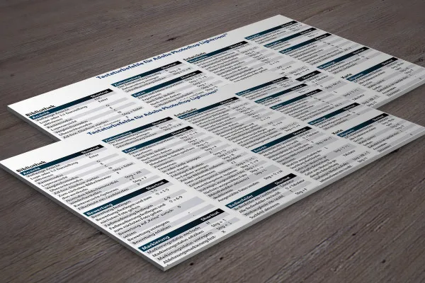 Referenzkarte für Adobe Photoshop Lightroom - die wichtigsten Shortcuts und Tipps für Lightroom