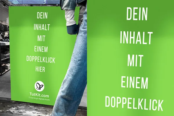 Mockup für ein Plakat in einem Modegeschäft