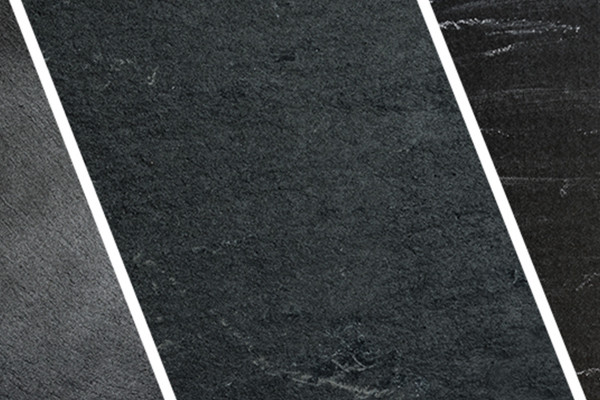 Texture di gesso e ardesia fotorealistiche in nero e grigio.