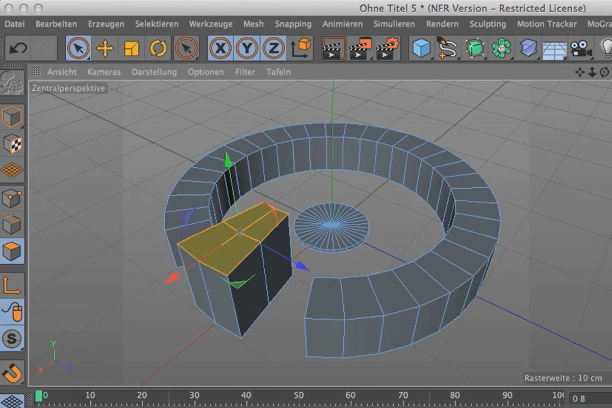 Cinema 4D täyttää Photoshopin: I - 2.06. Kohtauksen mallintaminen: Perusmuodon rakentaminen pyöreälle rakennukselle
