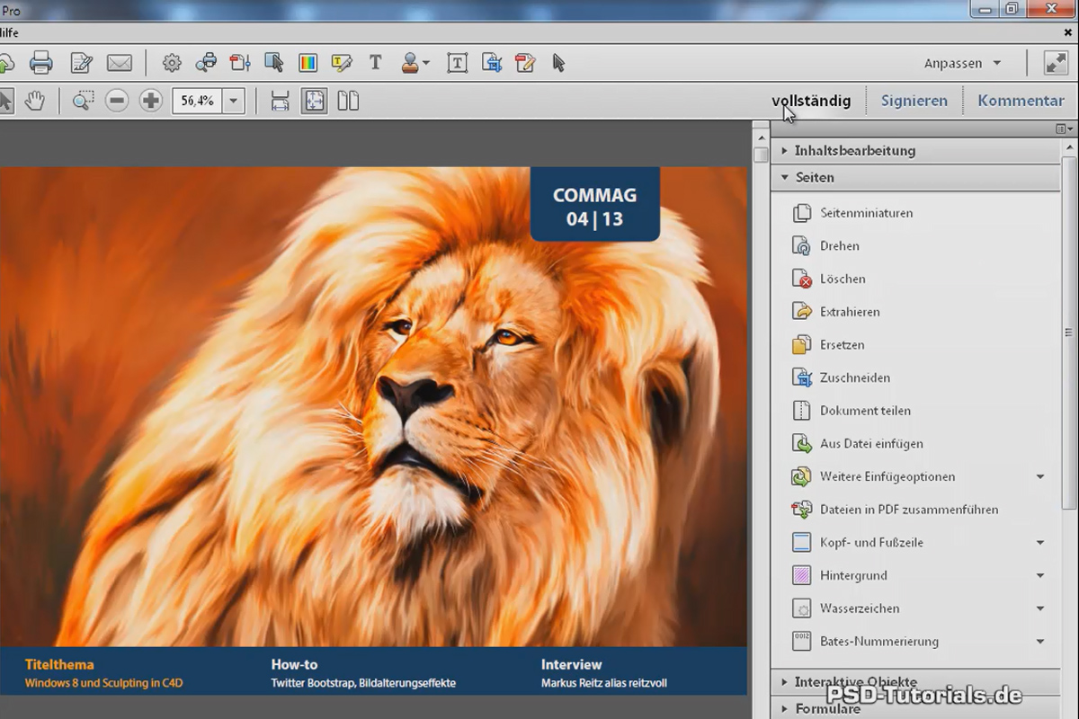 Editar páginas con Acrobat